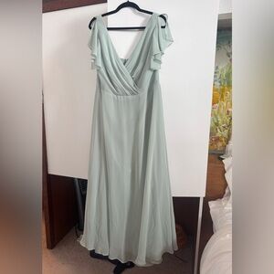Sage Green David's Bridal Bridesmaids Dress